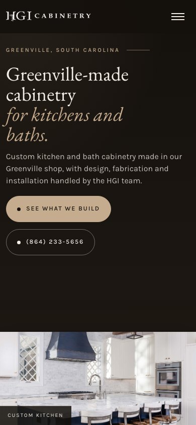 The new homepage on a phone